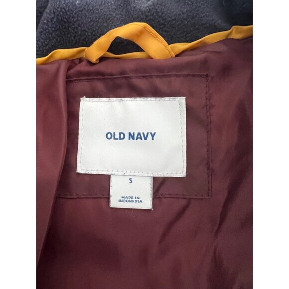 Old Navy Mens Puffer Jacket Size S Navy Blue & Burgandy Polyester & Nylon - Picture 8 of 12